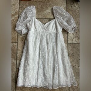 Amanda Uprichard Ivory Embroidered Dress